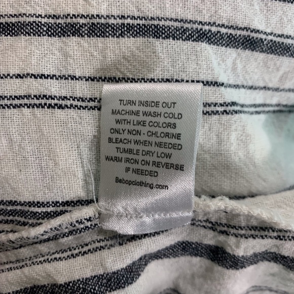 Linen Blend Striped Summer Mini Dress - Picture 6 of 6